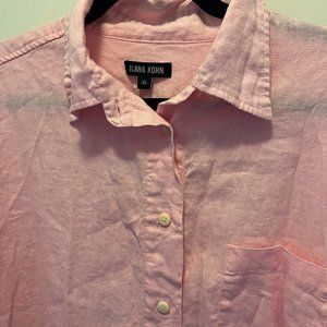 Ilana Kohn 100% Linen Pink Shirt - Size XL